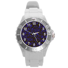 Zappwaits Flower Round Plastic Sport Watch (l) by zappwaits