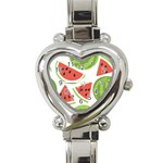 Watermelon Juice Auglis Clip Art Watermelon Heart Italian Charm Watch Front