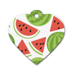 Watermelon Juice Auglis Clip Art Watermelon Dog Tag Heart (two Sides) by Vaneshart