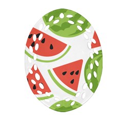 Watermelon Juice Auglis Clip Art Watermelon Oval Filigree Ornament (two Sides) by Vaneshart