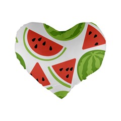 Watermelon Juice Auglis Clip Art Watermelon Standard 16  Premium Flano Heart Shape Cushions by Vaneshart