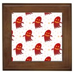 Ghost Halloween Drawing Flower Leaf Framed Tile Front