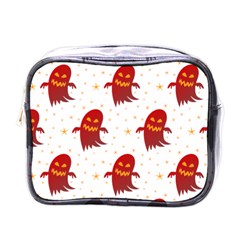 Ghost Halloween Drawing Flower Leaf Mini Toiletries Bag (One Side)