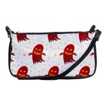 Ghost Halloween Drawing Flower Leaf Shoulder Clutch Bag Front