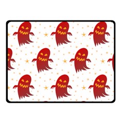 Ghost Halloween Drawing Flower Leaf Double Sided Fleece Blanket (Small) 