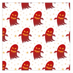 Ghost Halloween Drawing Flower Leaf Large Satin Scarf (Square)