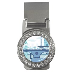 Blue City Building Fantasy Money Clips (cz) 