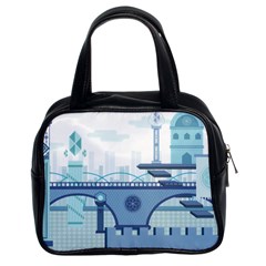 Blue City Building Fantasy Classic Handbag (two Sides)