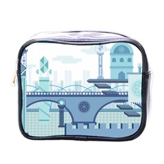 Blue City Building Fantasy Mini Toiletries Bag (one Side) by Vaneshart