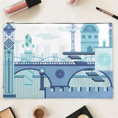 Blue City Building Fantasy Cosmetic Bag (xxl) by Vaneshart