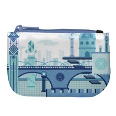 Blue City Building Fantasy Large Coin Purse by Vaneshart