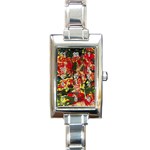 red country-1-2 Rectangle Italian Charm Watch Front