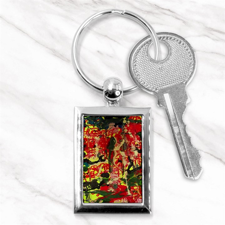 red country-1-2 Key Chain (Rectangle)