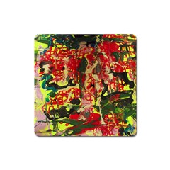 Red Country-1-2 Square Magnet by bestdesignintheworld