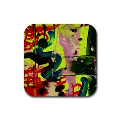 Red Country-1-1 Rubber Coaster (square) 