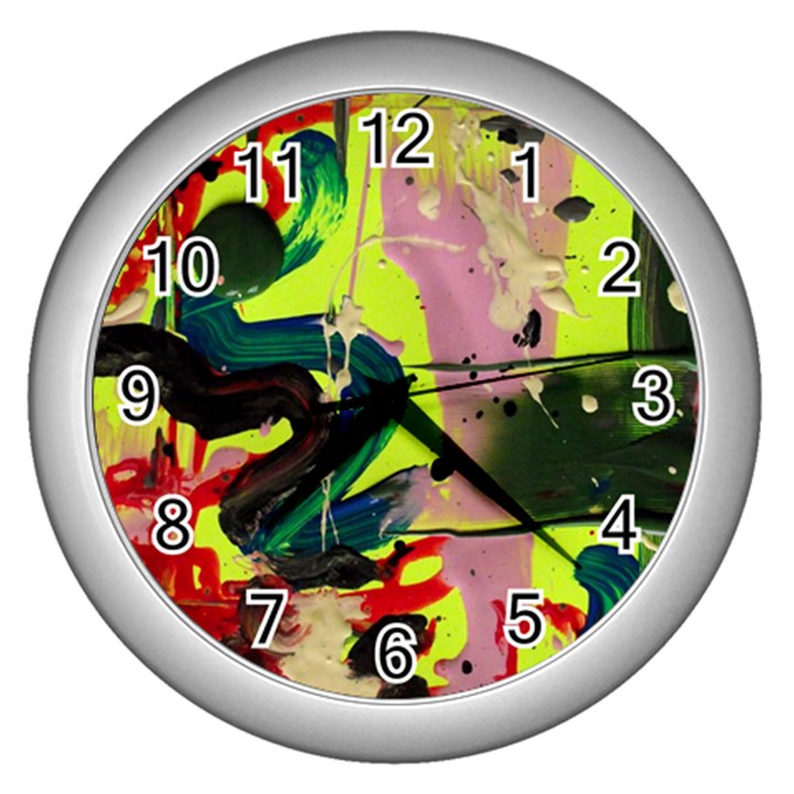 red country-1-1 Wall Clock (Silver)