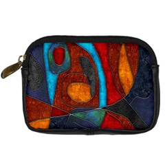 Abstract With Heart Digital Camera Leather Case by bloomingvinedesign