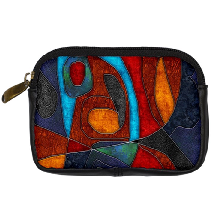 Abstract With Heart Digital Camera Leather Case