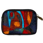 Abstract With Heart Digital Camera Leather Case Back