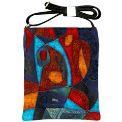 Abstract With Heart Shoulder Sling Bag by bloomingvinedesign