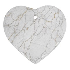 White Marble Texture Floor Background With Gold Veins Intrusions Greek Marble Print Luxuous Real Marble Ornament (heart) by genx