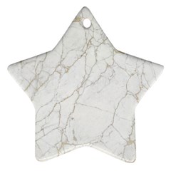 White Marble Texture Floor Background With Gold Veins Intrusions Greek Marble Print Luxuous Real Marble Star Ornament (two Sides) by genx