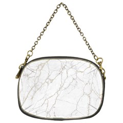 White Marble Texture Floor Background With Gold Veins Intrusions Greek Marble Print Luxuous Real Marble Chain Purse (one Side) by genx