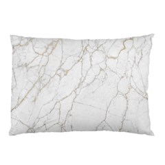 White Marble Texture Floor Background With Gold Veins Intrusions Greek Marble Print Luxuous Real Marble Pillow Case by genx