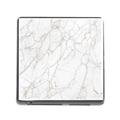 White Marble Texture Floor Background With Gold Veins Intrusions Greek Marble Print Luxuous Real Marble Memory Card Reader (square 5 Slot) by genx