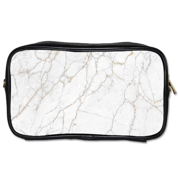 White Marble texture floor background with gold veins intrusions greek marble print luxuous real marble Toiletries Bag (One Side)