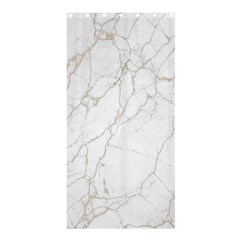 White Marble Texture Floor Background With Gold Veins Intrusions Greek Marble Print Luxuous Real Marble Shower Curtain 36  X 72  (stall)  by genx