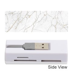 White Marble Texture Floor Background With Gold Veins Intrusions Greek Marble Print Luxuous Real Marble Memory Card Reader (stick) by genx