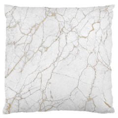 White Marble Texture Floor Background With Gold Veins Intrusions Greek Marble Print Luxuous Real Marble Large Cushion Case (one Side) by genx