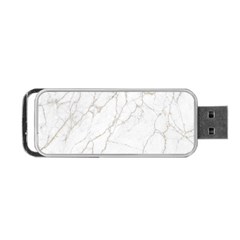 White Marble Texture Floor Background With Gold Veins Intrusions Greek Marble Print Luxuous Real Marble Portable Usb Flash (two Sides) by genx