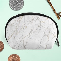 White Marble Texture Floor Background With Gold Veins Intrusions Greek Marble Print Luxuous Real Marble Accessory Pouch (large) by genx