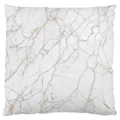 White Marble Texture Floor Background With Gold Veins Intrusions Greek Marble Print Luxuous Real Marble Standard Flano Cushion Case (one Side) by genx