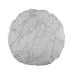 White Marble texture floor background with gold veins intrusions greek marble print luxuous real marble Standard 15  Premium Flano Round Cushions Front