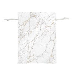 White Marble Texture Floor Background With Gold Veins Intrusions Greek Marble Print Luxuous Real Marble Lightweight Drawstring Pouch (l) by genx