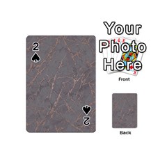 Marble Old Vintage Pinkish Gray With Bronze Veins Intrusions Texture Floor Background Print Luxuous Real Marble Playing Cards 54 Designs (mini) by genx