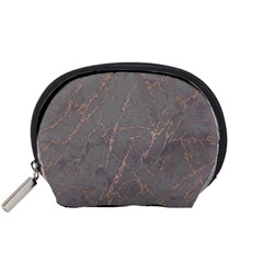 Marble Old Vintage Pinkish Gray With Bronze Veins Intrusions Texture Floor Background Print Luxuous Real Marble Accessory Pouch (small) by genx