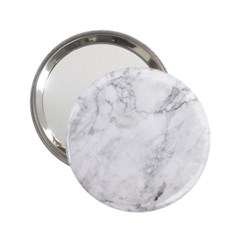 White Marble Texture Floor Background With Dark Gray Grey Texture Greek Marble Print Luxuous Real Marble 2 25  Handbag Mirrors by genx