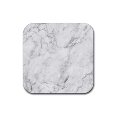 White Marble Texture Floor Background With Dark Gray Grey Texture Greek Marble Print Luxuous Real Marble Rubber Coaster (square)  by genx