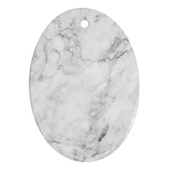 White Marble Texture Floor Background With Dark Gray Grey Texture Greek Marble Print Luxuous Real Marble Oval Ornament (two Sides) by genx