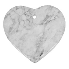 White Marble Texture Floor Background With Dark Gray Grey Texture Greek Marble Print Luxuous Real Marble Heart Ornament (two Sides) by genx