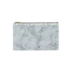 White Marble texture floor background with dark gray grey texture greek marble print luxuous real marble Cosmetic Bag (Small) Front