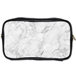 White Marble texture floor background with dark gray grey texture greek marble print luxuous real marble Toiletries Bag (One Side) Front