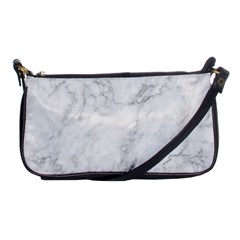 White Marble Texture Floor Background With Dark Gray Grey Texture Greek Marble Print Luxuous Real Marble Shoulder Clutch Bag by genx