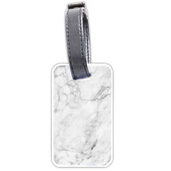 White Marble Texture Floor Background With Dark Gray Grey Texture Greek Marble Print Luxuous Real Marble Luggage Tag (one Side) by genx