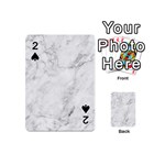 White Marble texture floor background with dark gray grey texture greek marble print luxuous real marble Playing Cards 54 Designs (Mini) Front - Spade2