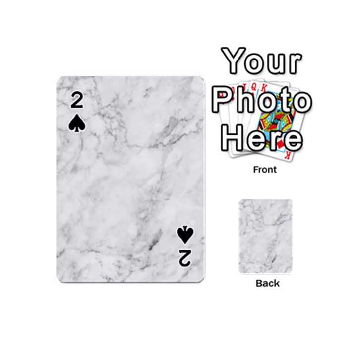 White Marble texture floor background with dark gray grey texture greek marble print luxuous real marble Playing Cards 54 Designs (Mini)